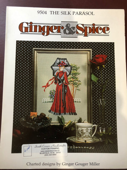 Ginger & Spice, The Silk Parasol, Charted Designs by Ginger Gouger Vintage 1995, Counted Cross Stitch Pattern 9504*