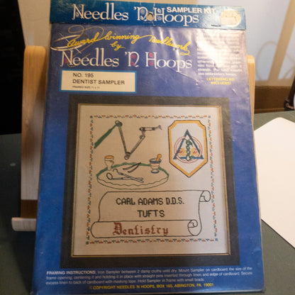 Needles &#39;N Hoops, Dentistry, No. 195, Easy To Do Vintage Sampler Kit, Letting Kit Included