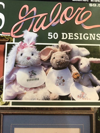 Leisure Arts, Bunnies Galore, Leaflet 2967, 50 Designs, Vintage 1997, Counted Cross Stitch Pattern