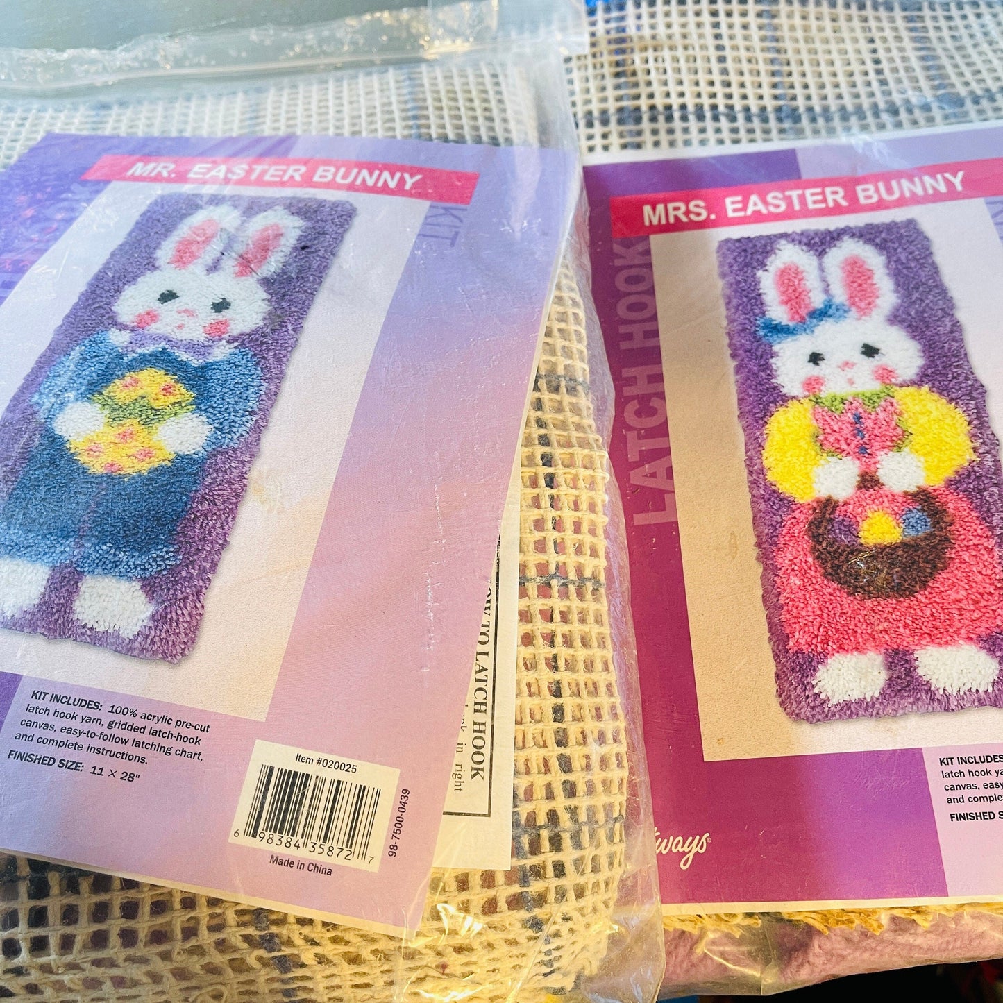 Craftways, Mr. and Mrs. Easter Bunny, Latch Hook Kits, Set Of 2