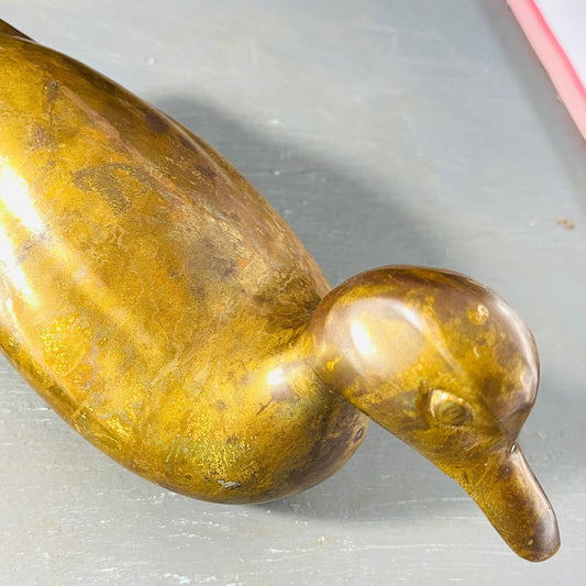 Heavy Brass Duck Figurine