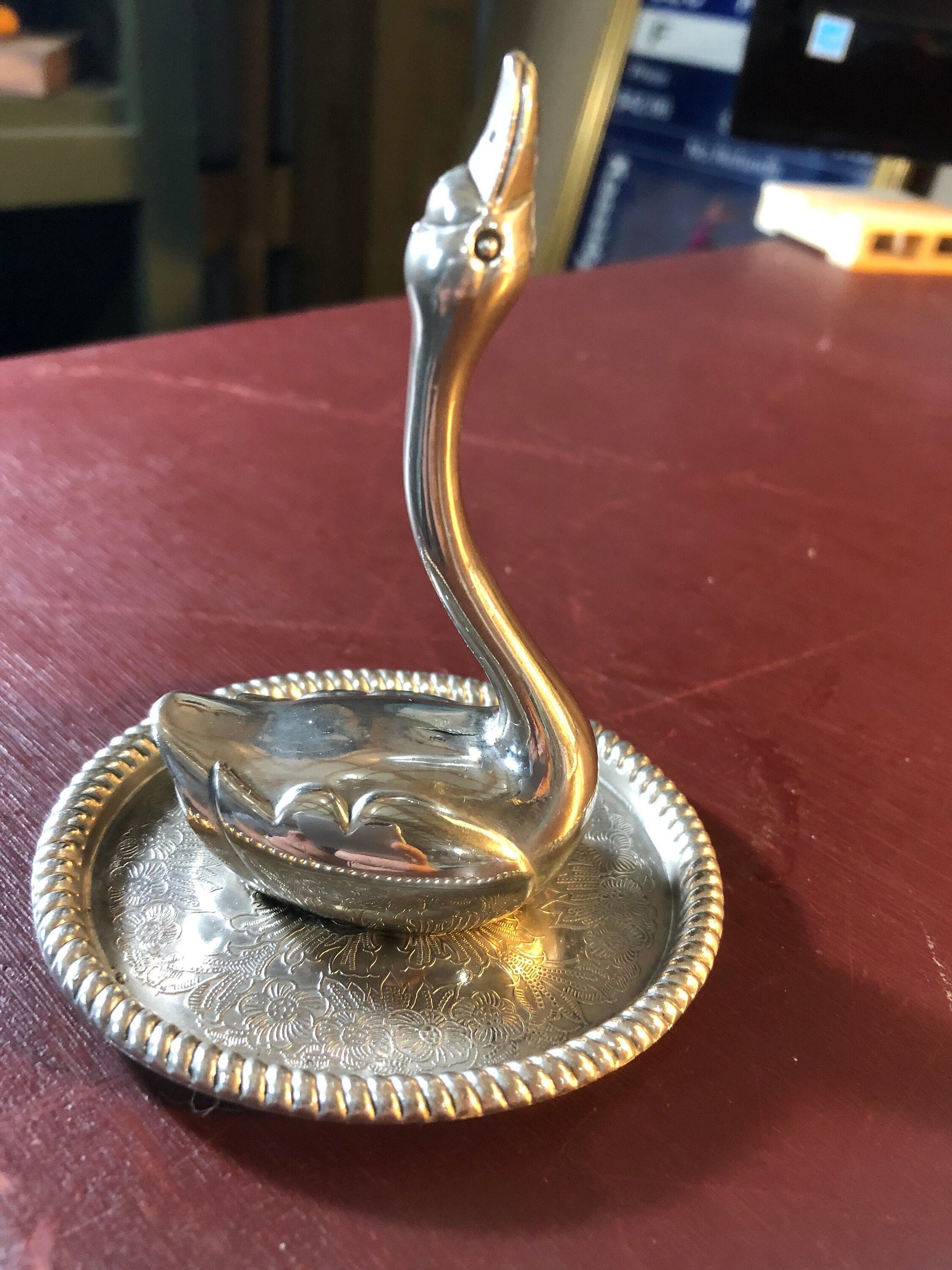 Interpur, Silver Plated, Goose, Vintage Collectible, Ring Tray