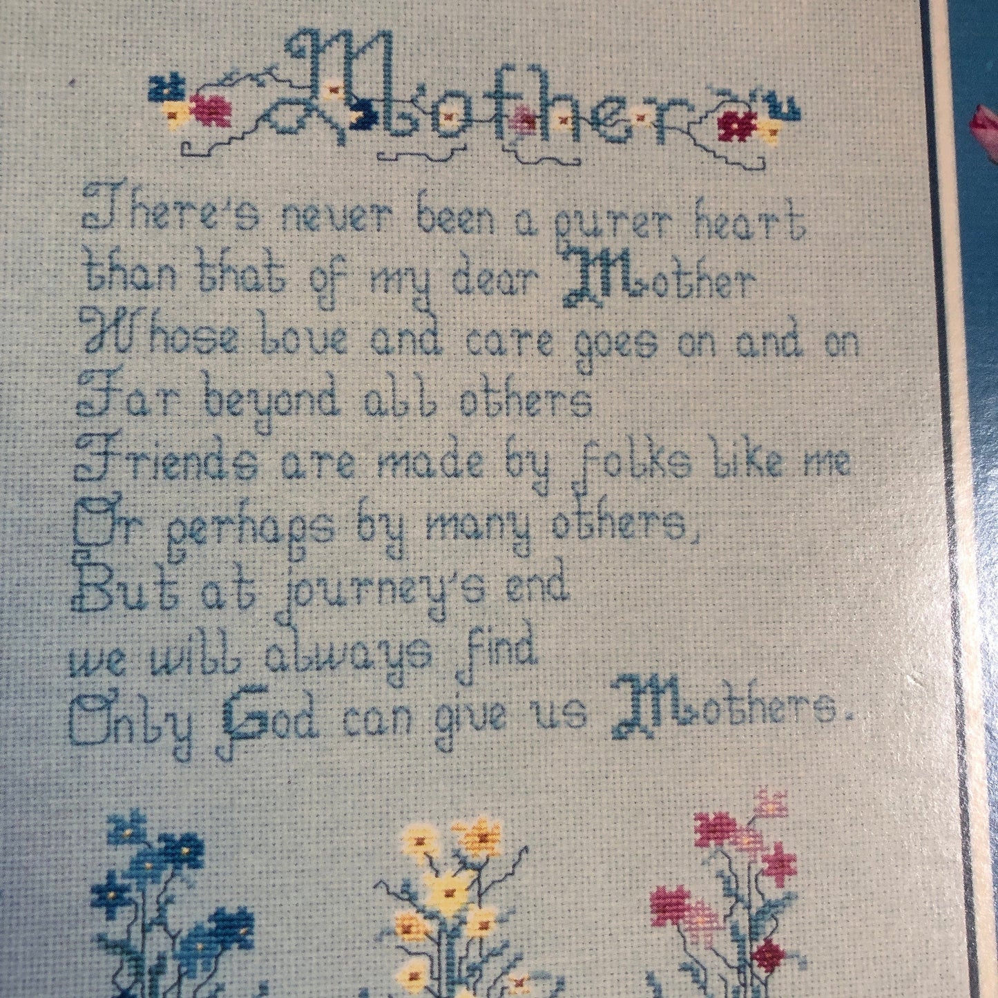 Homestead Designs, &quot;Mother&quot;, Vintage 1985, Counted Cross Stitch Chart