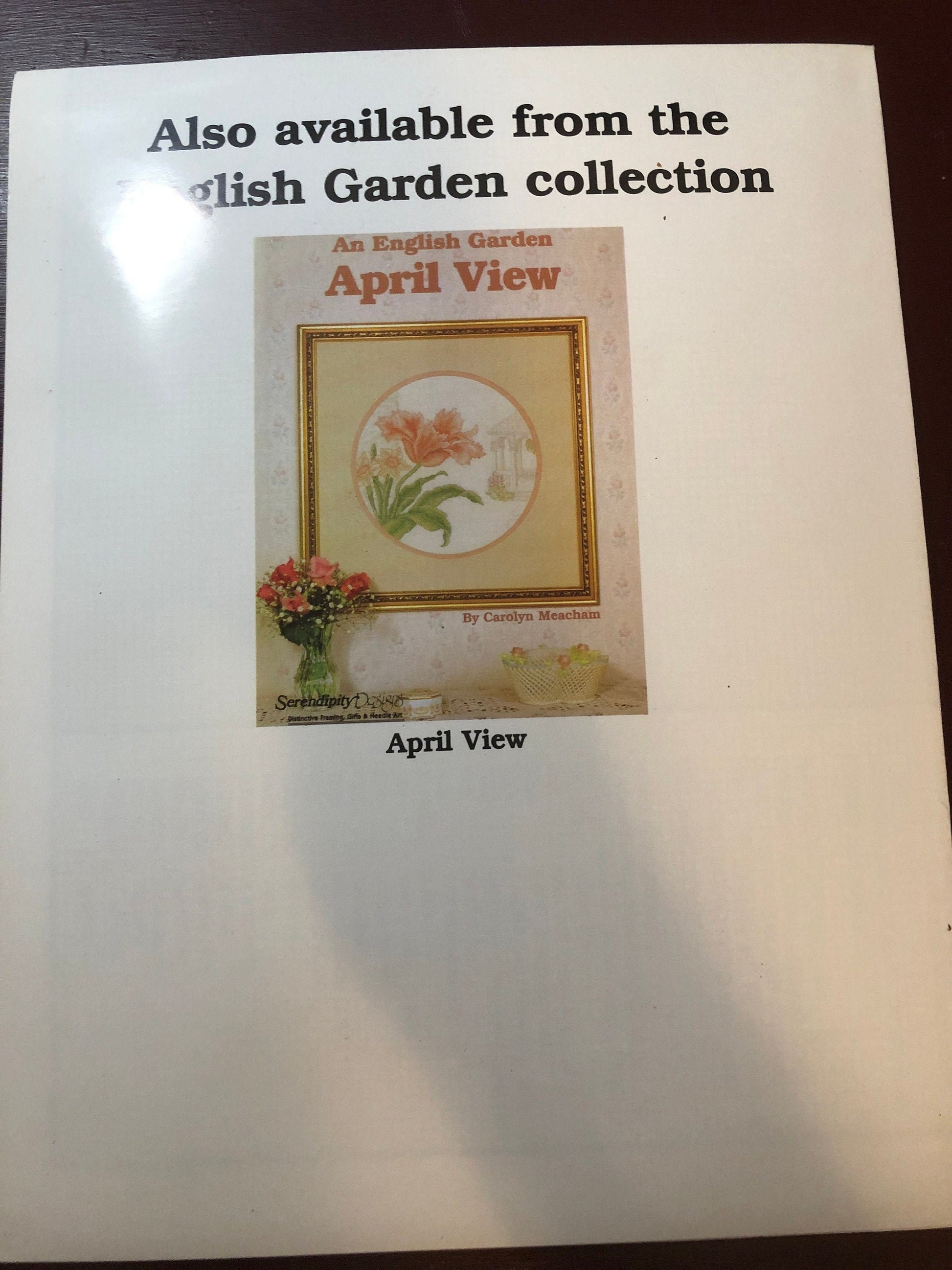 An English Garden, Summer Roses, By Carolyn Meacham, Serendipity Designs, Vintage 1989, Counted Cross Stitch Design