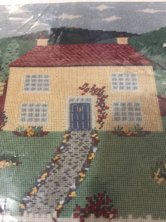 Thumbelina Designs &quot;Country House Cushion Cover&quot; Counted Cross Stitch kit Very Unique!