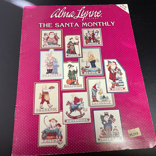 Alma Lynn The Santa Monthly ALX-80 includes 12 cross stitch charts