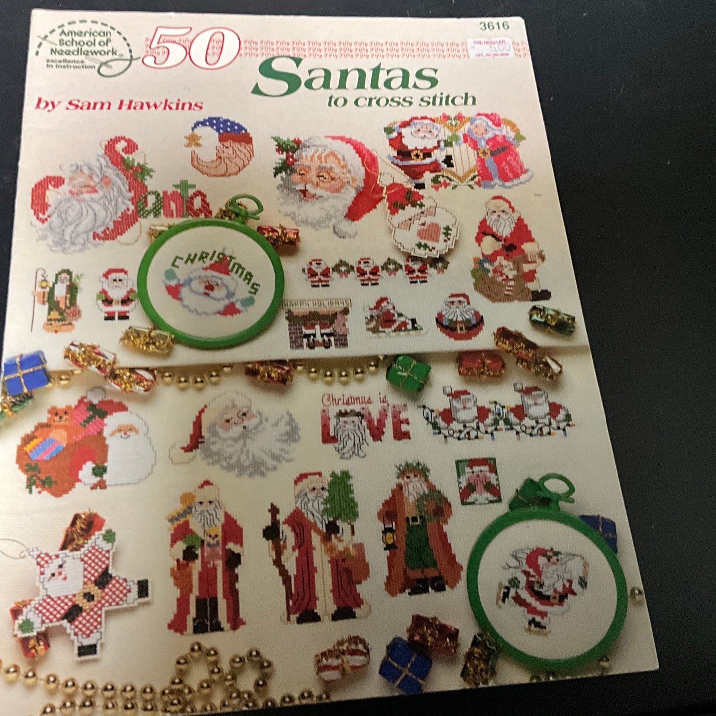 American School of Needlework 50 Santas to cross stitch chart booklet 3616