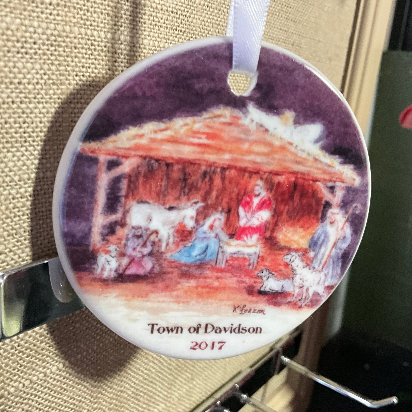 Tremendous Town of Davidson Dated 2017 Christmas ornament