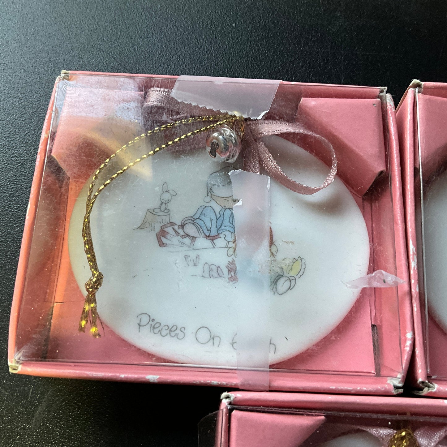 Enesco Precious Moments Collection choice vintage 1989 oval porcelain ornaments*