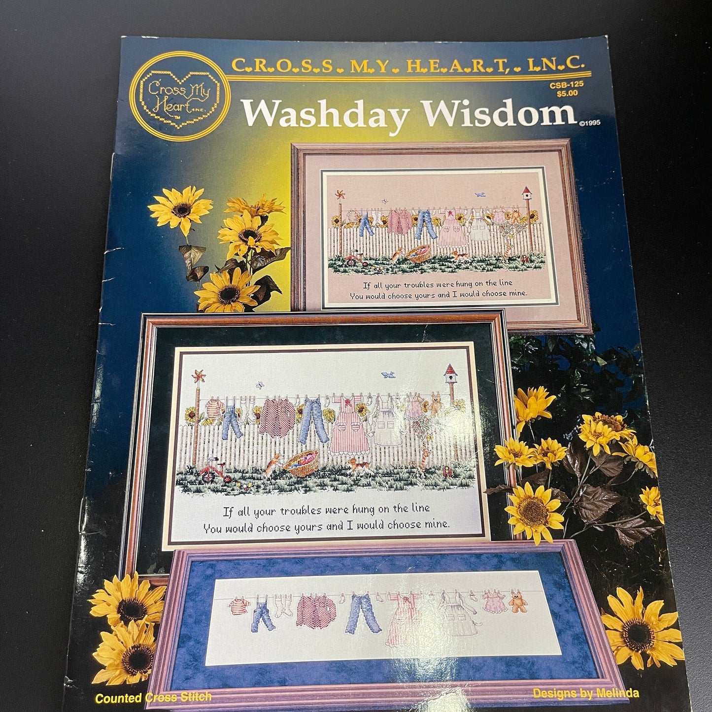 Cross My Heart Washday Wisdom CSB 125 Vintage 1995 Counted Cross Stitch Chart