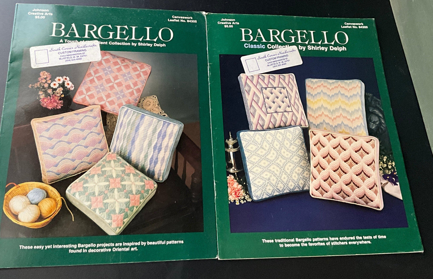 Bargello Classic Collection by Shirley Delph 84300 & 84305 set of 2 pillow needlecraft patterns