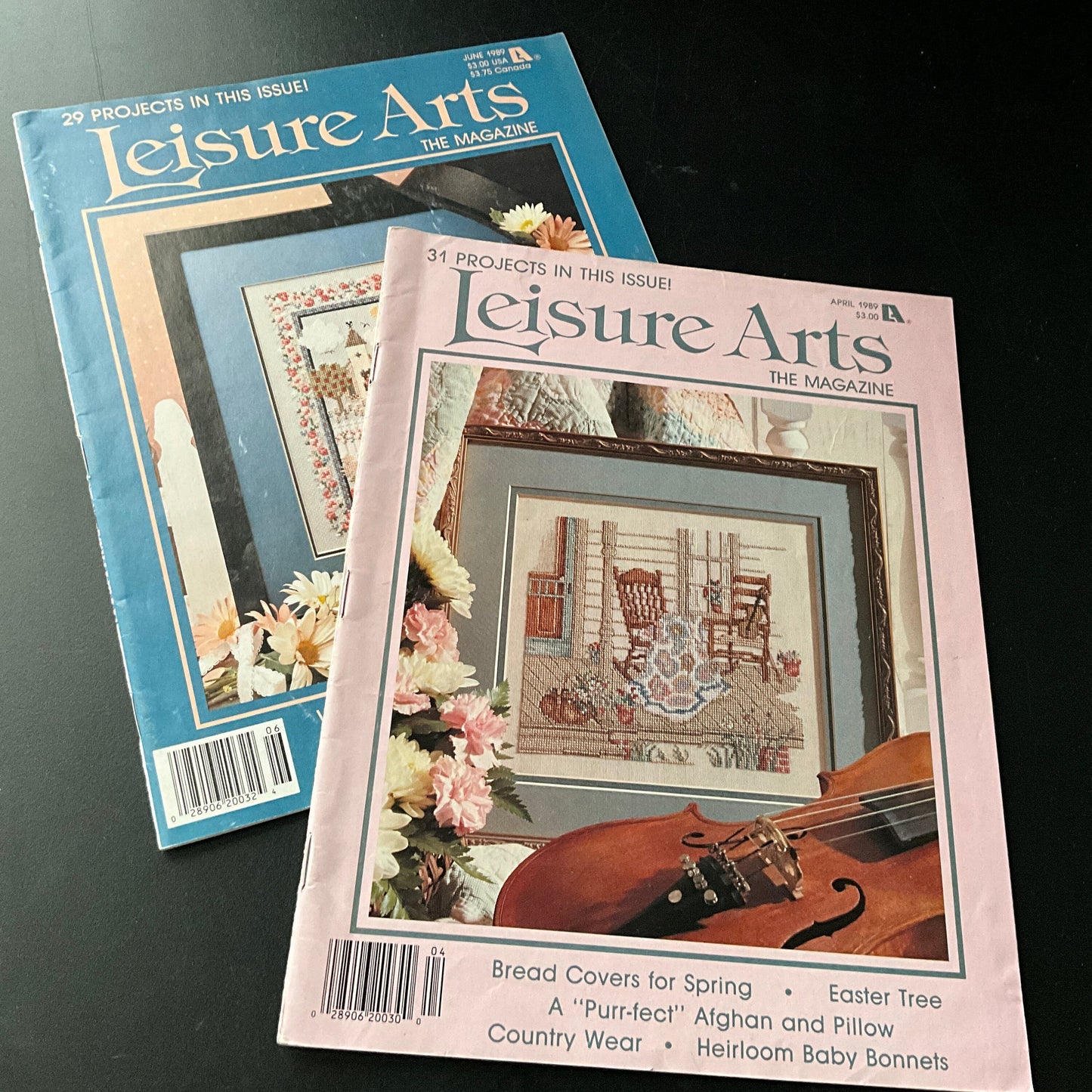 Leisure Arts the magazine lot of 7 vintage cross stitch charts see pictures and description*