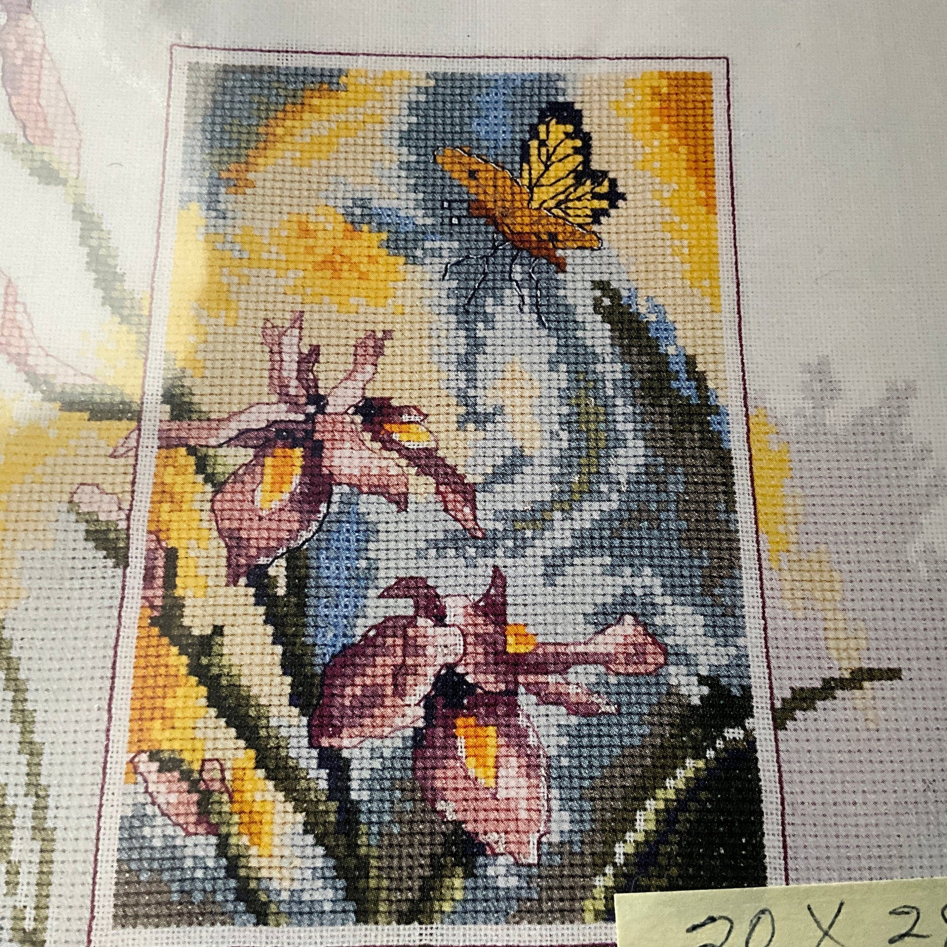 Permin of Copenhagen Butterfly and Iris 70 3166 made in Denmark counted cross stitch kit