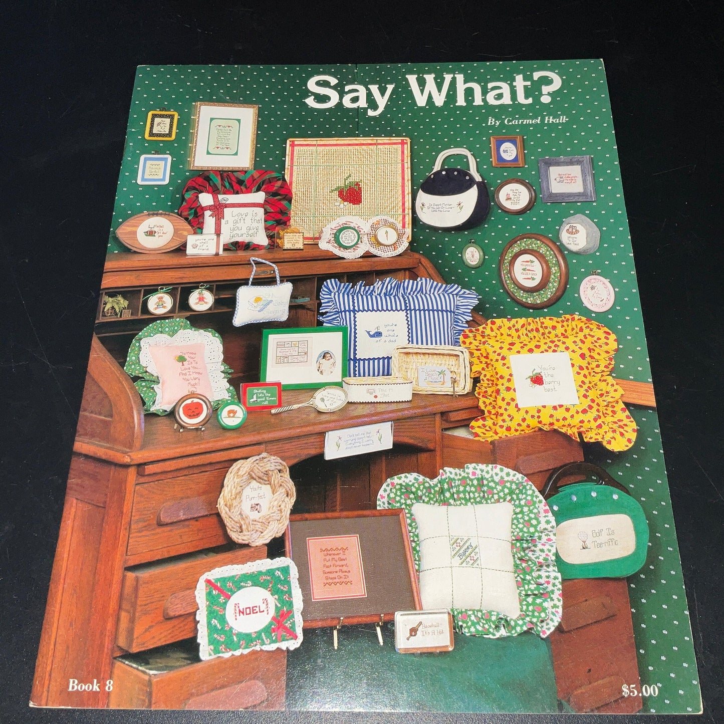 Celeste Teal Creations Say What by Carmel Hall Book 8 vintage counted cross stitch chart