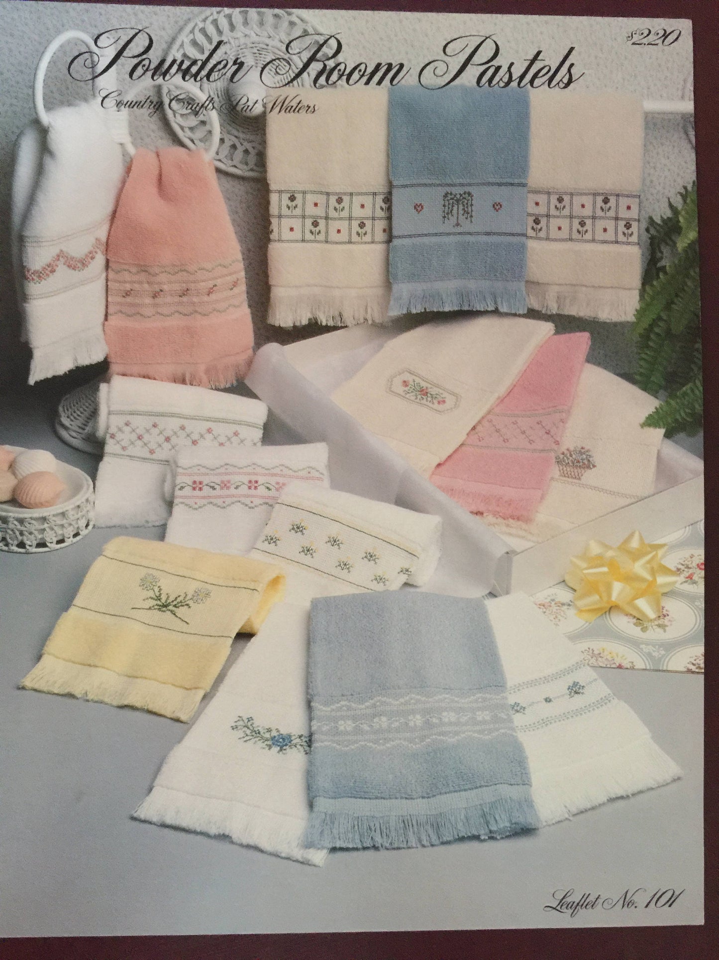 Pat Waters Country Crafts Powder room Pastels Vintage 1986 Counted cross Stitch pattern