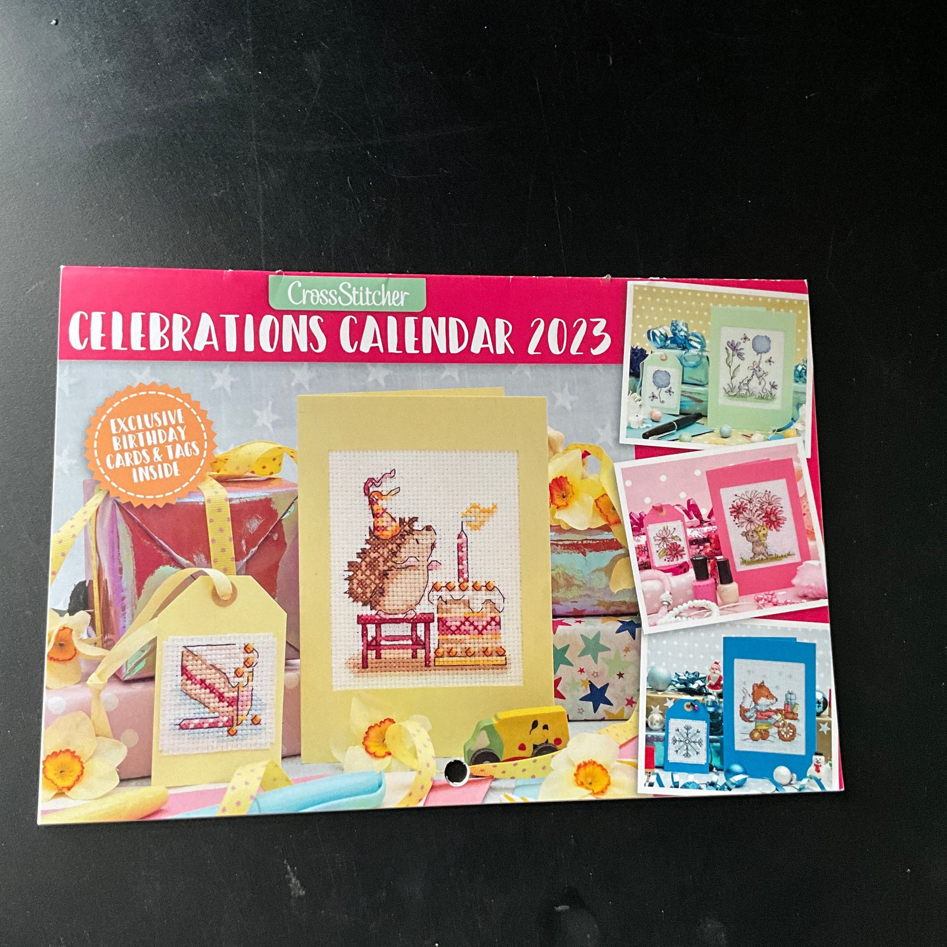 CrossStitcher Celebrations Calendar 2023 Exclusive birthday card & gift tag cross stitch patterns