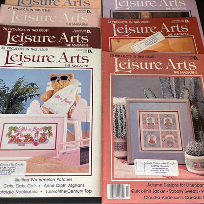 Leisure Arts the magazine lot of 5 vintage cross stitch charts see pictures and description*