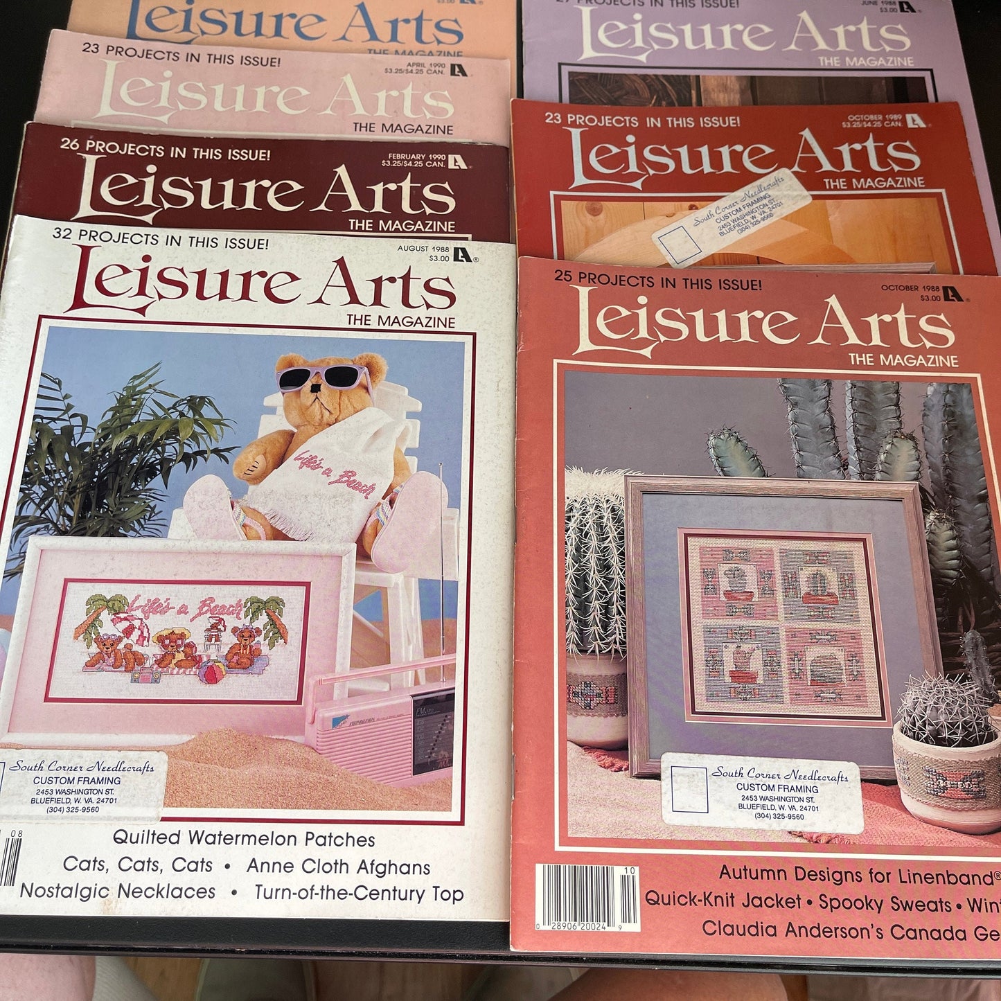 Leisure Arts the magazine lot of 5 vintage cross stitch charts see pictures and description*