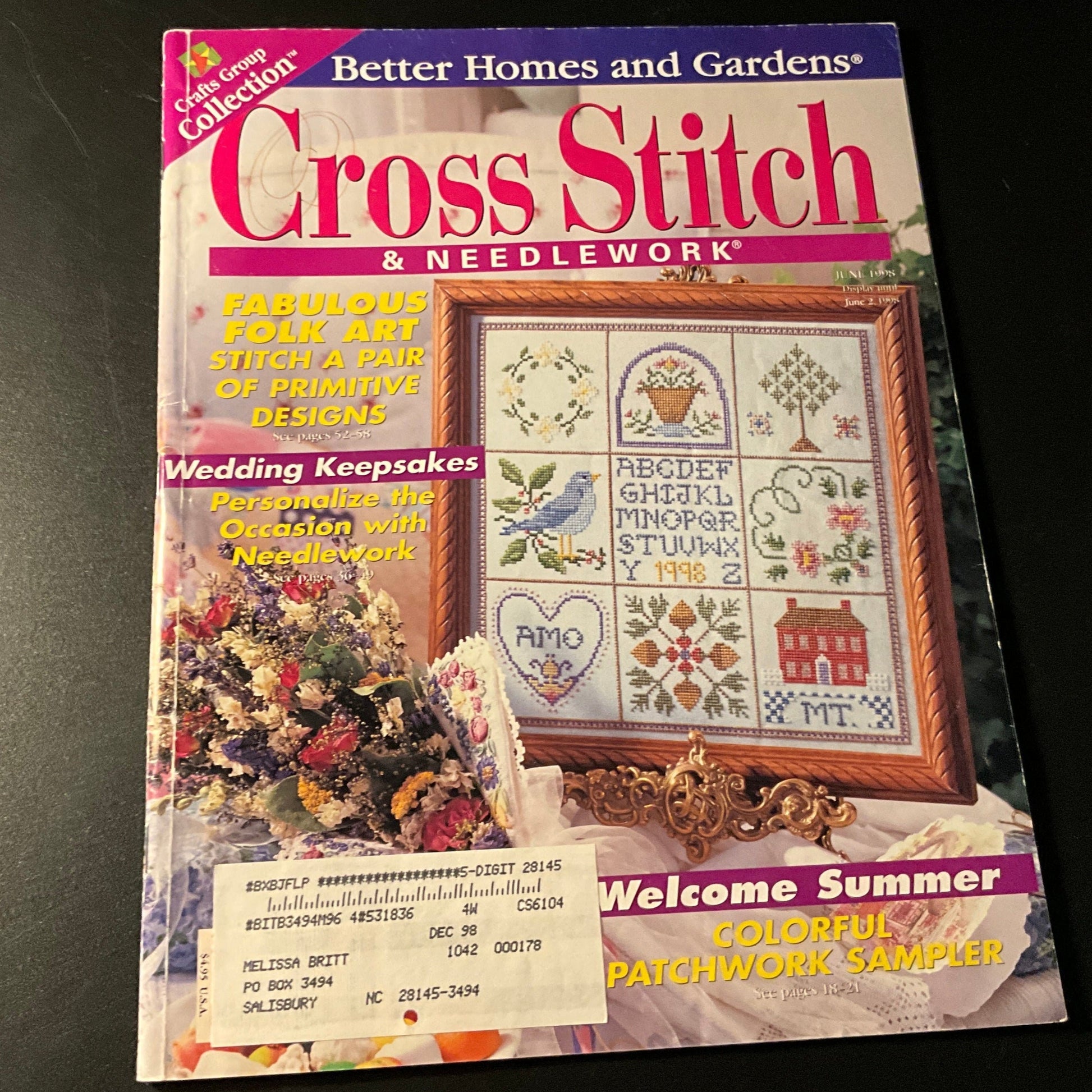 Better Homes and Gardens Cross Stitch & Needlework 2 issues June 1997 and 1998 Wedding editions vintage cross stitch magazines