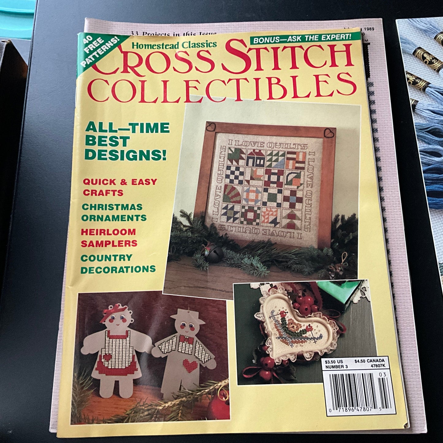 Variety vintage lot of 8 cross stitch magazines see pictures and description*