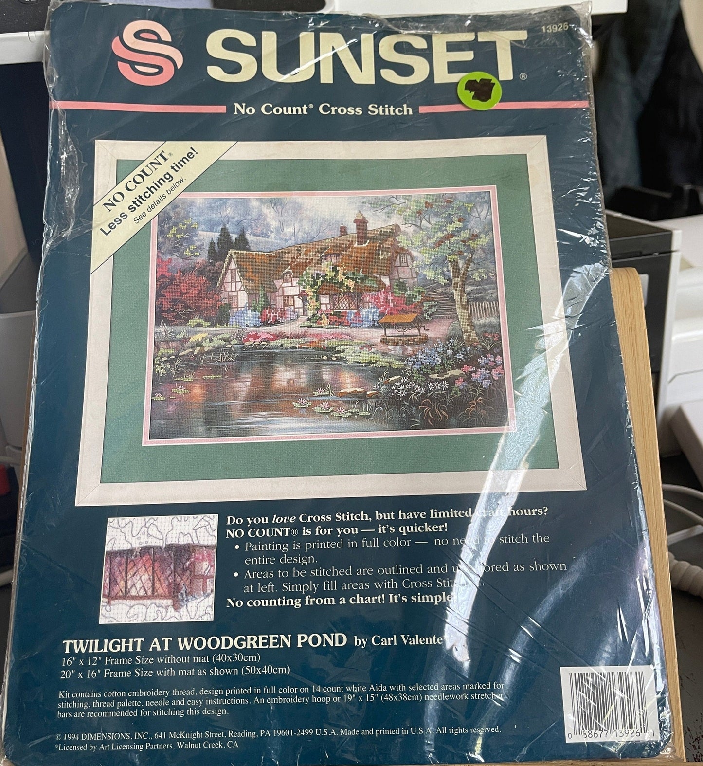 Sunset Twilight At Woodgreen Pond 13926 vintage 1994 No Count Cross Stitch kit*