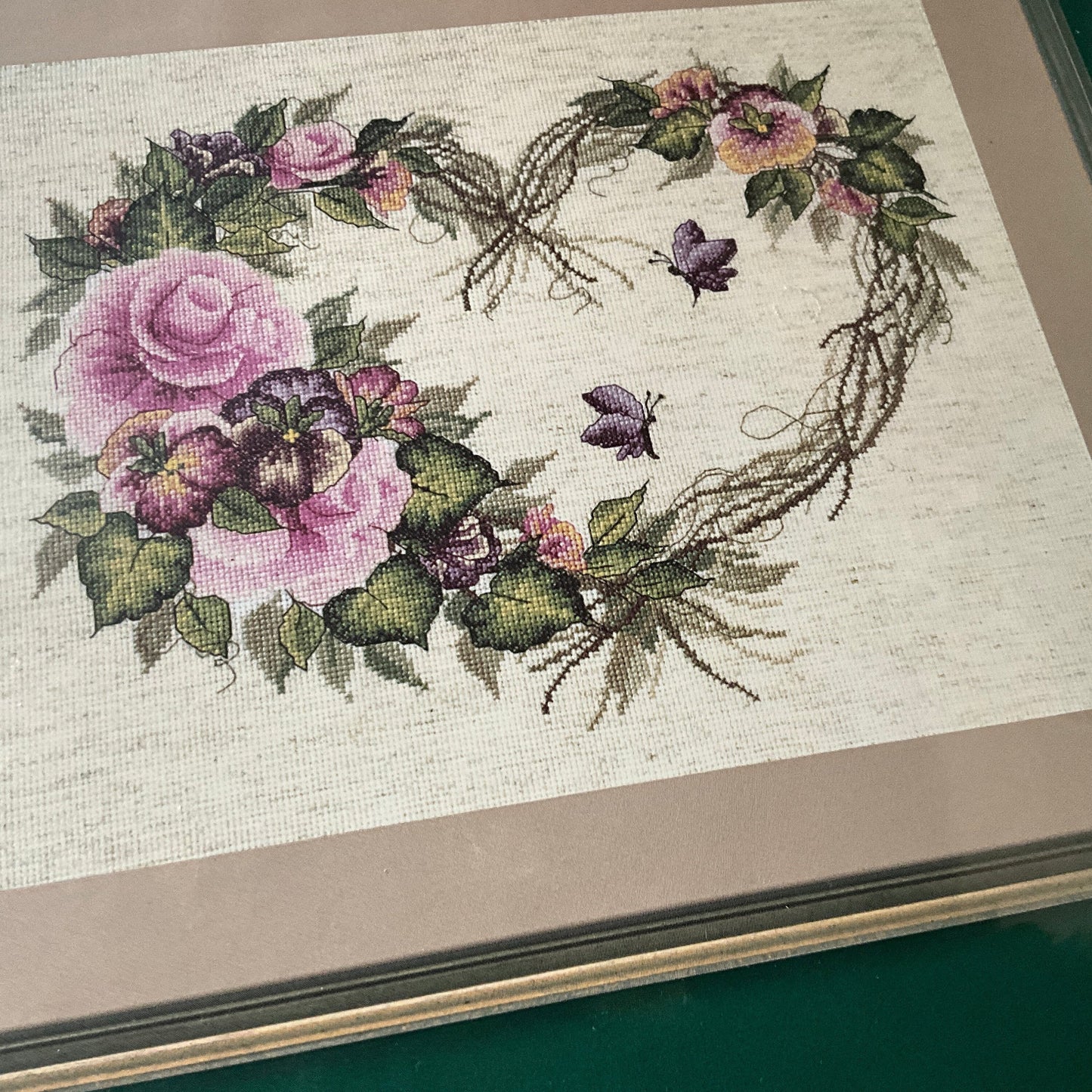 Bucilla Grapevine Wreath with Floral Donna Dewberry 43092 vintage 2002 counted cross stitch kit*