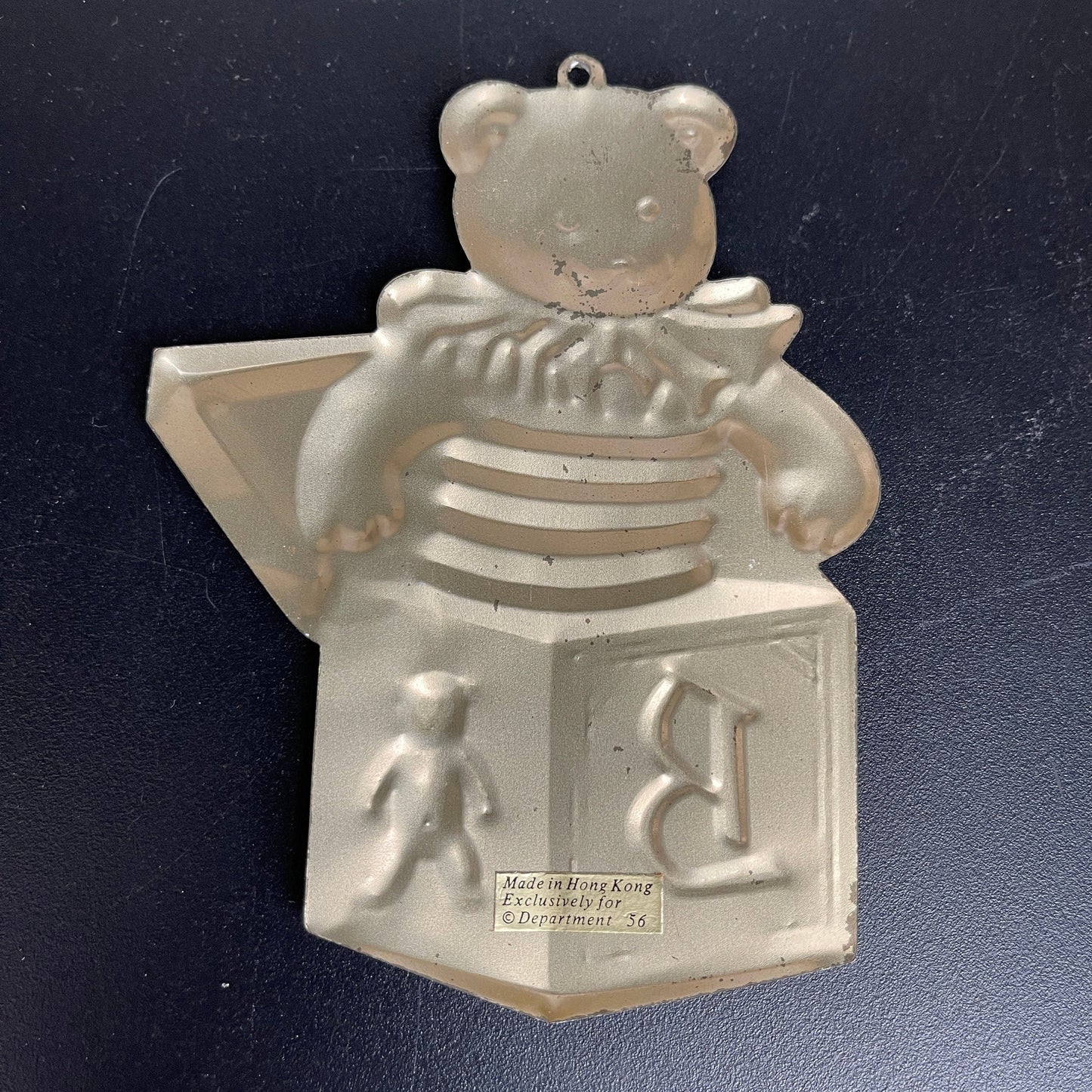 Department 56 Teddy Bear Jack in the Box Metal vintage collectible Christmas ornament