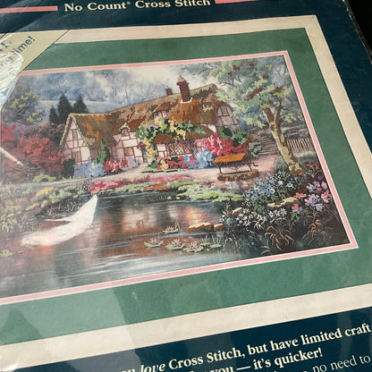 Sunset Twilight At Woodgreen Pond 13926 vintage 1994 No Count Cross Stitch kit*