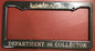 Department 56, Vintage, RARE Car License Plate Frame Holder Black Silver Embossed