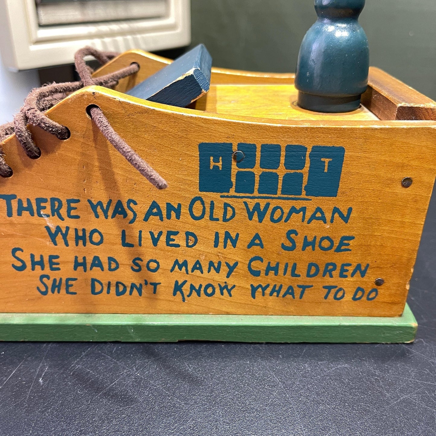 Holgate Toys Old Woman who loved in a shoe...vintage 1950s wooden toy collectible childrens game set*