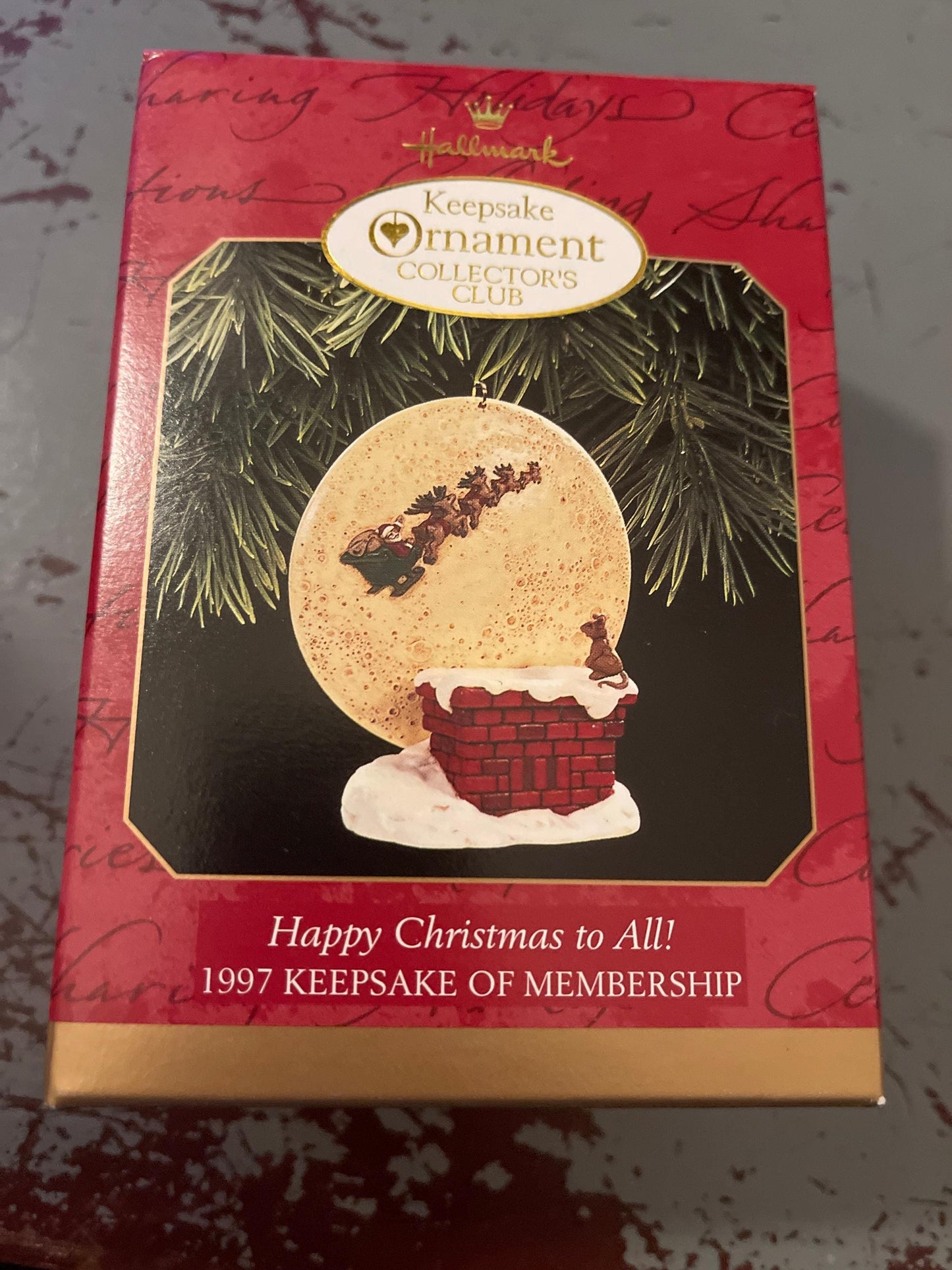 Hallmark Happy Christmas to All! Keepsake Of Membership Keepsake Ornament QXC5132