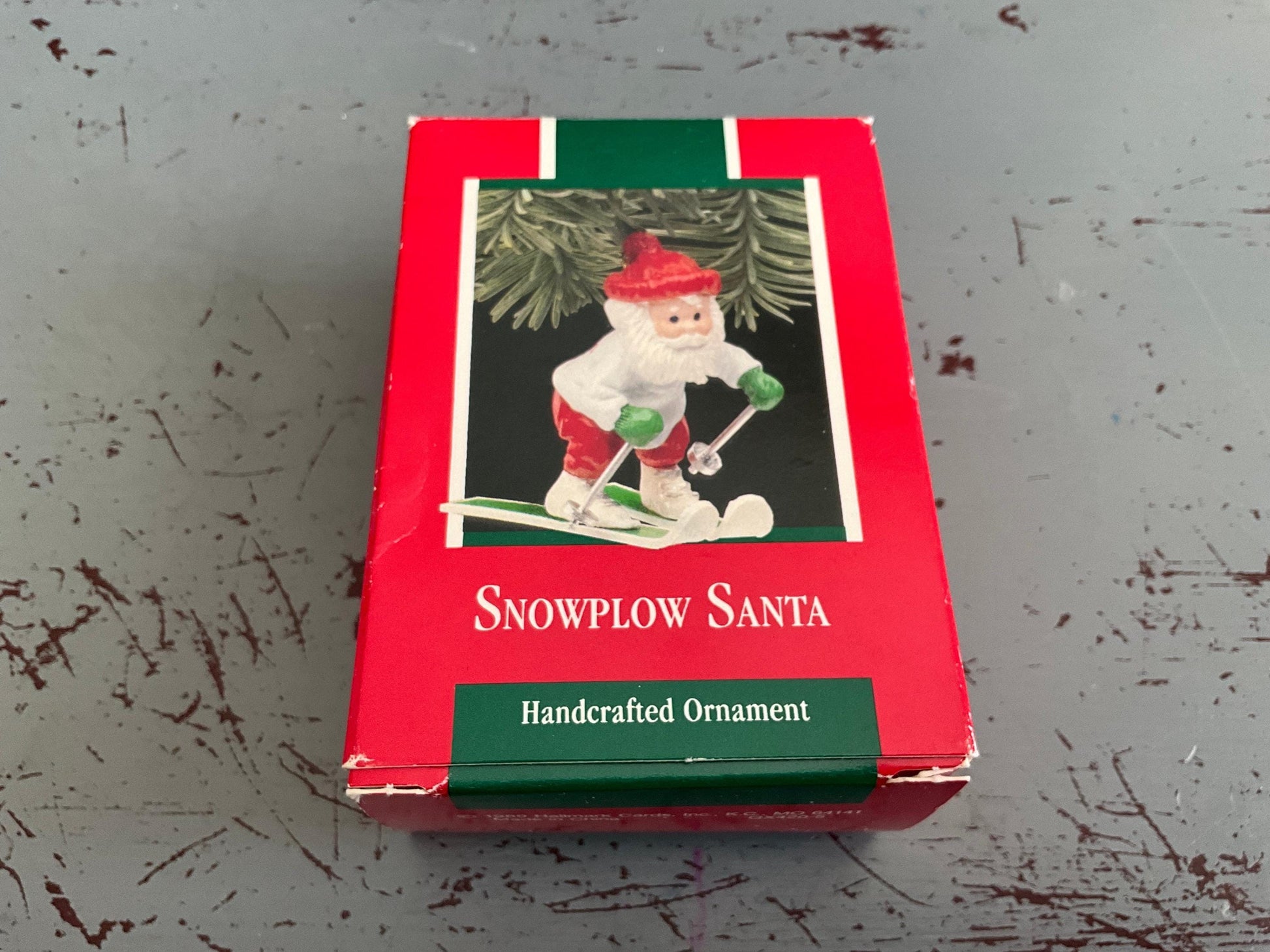 Hallmark Snowplow Santa 1989.Keepsake Ornament QX420-5