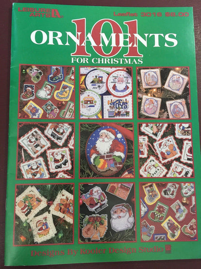 Leisure Arts 101 Ornaments for Christmas designs by Kooler design studio leaflet 3016 Vintage 1998 counted cross stitch chart booklet