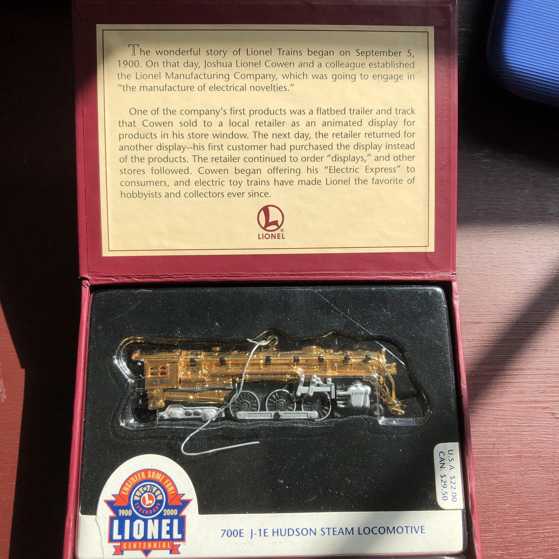 Hallmark, 700J-1E Lionel Hudson Locomotive, Vintage 2000, keepsake Ornament, QXI5261*