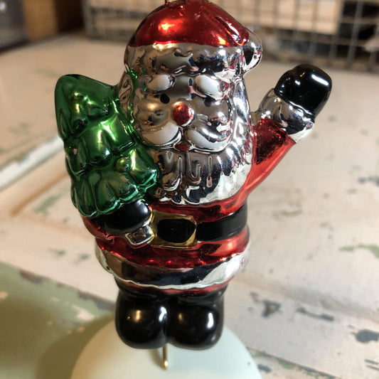 Nostalgic Santa Ornament, Robel Hall, Glass Christmas Ornament