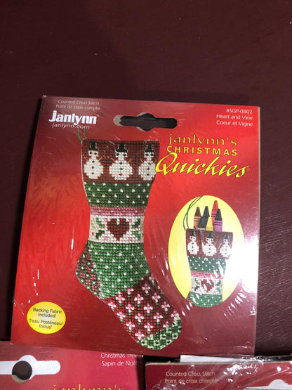 Janlynn Christmas Quickies, Set of 5, Ornament kits includes...*