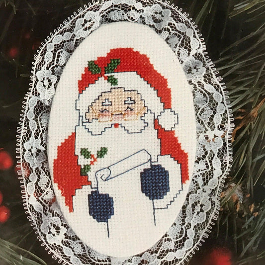 Designs for the Needle Lace Ornament Santa&#39;s List kit