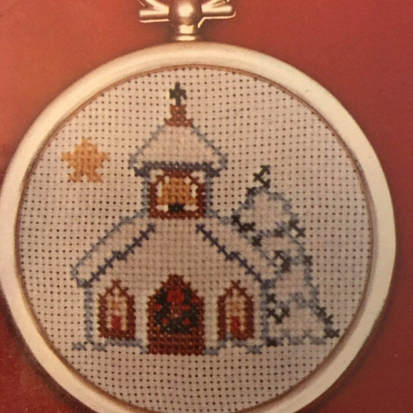 IBEX counted cross stitch church ornament rocking horse Vintage ornament kit hard to find