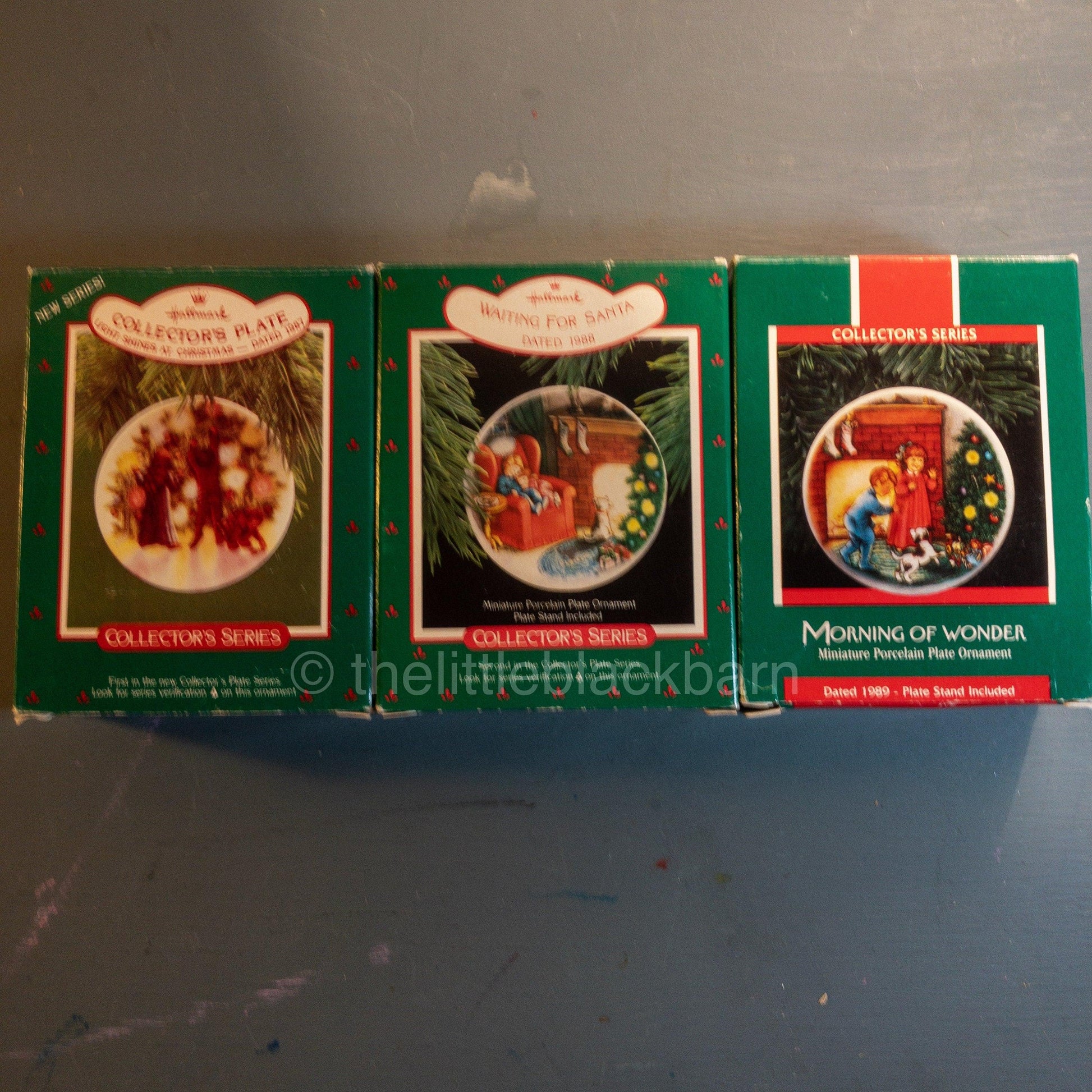 Hallmark, Set Of 3, Collector&#39;s Plate Series, 1987, 1988, 1989, Keepsake Ornaments, See Description*