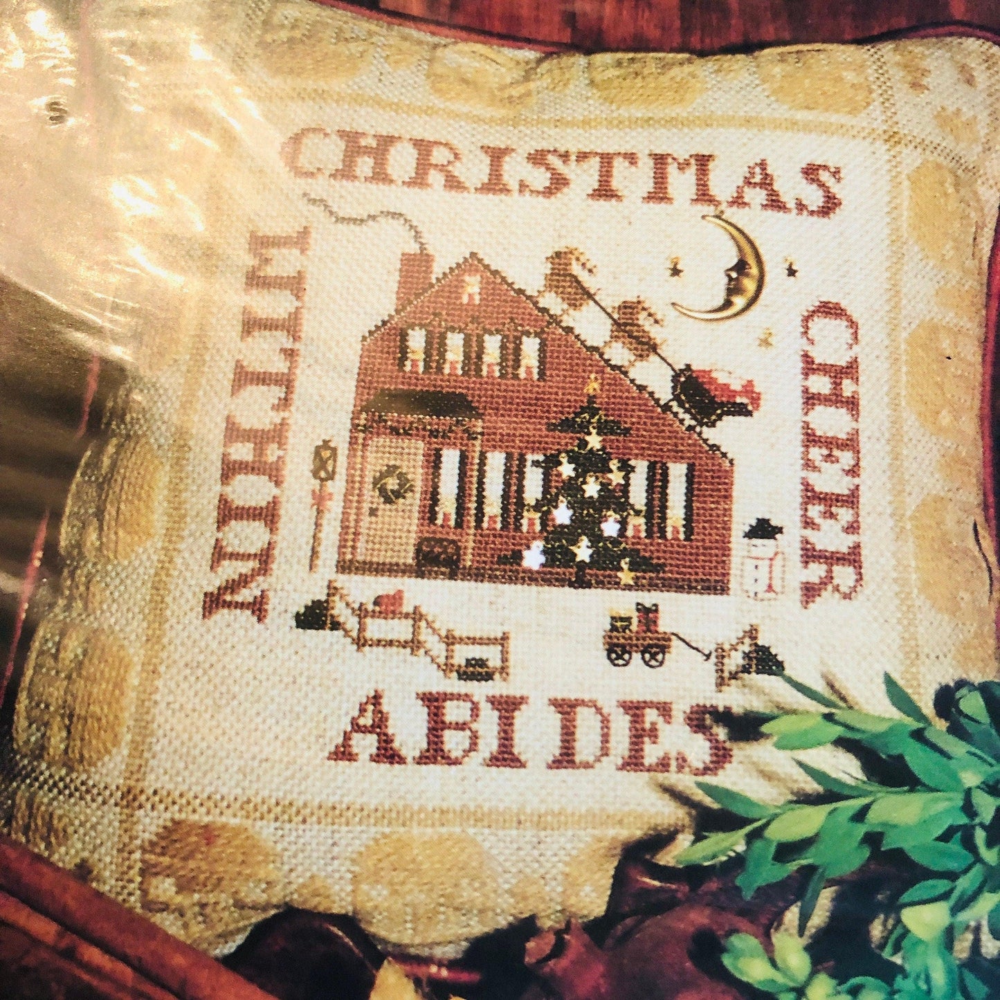 Homespun Elegance, Merry Noel Collection, Christmas Cheer Abides Within, Vintage 1995, Counted Cross Stitch Chart