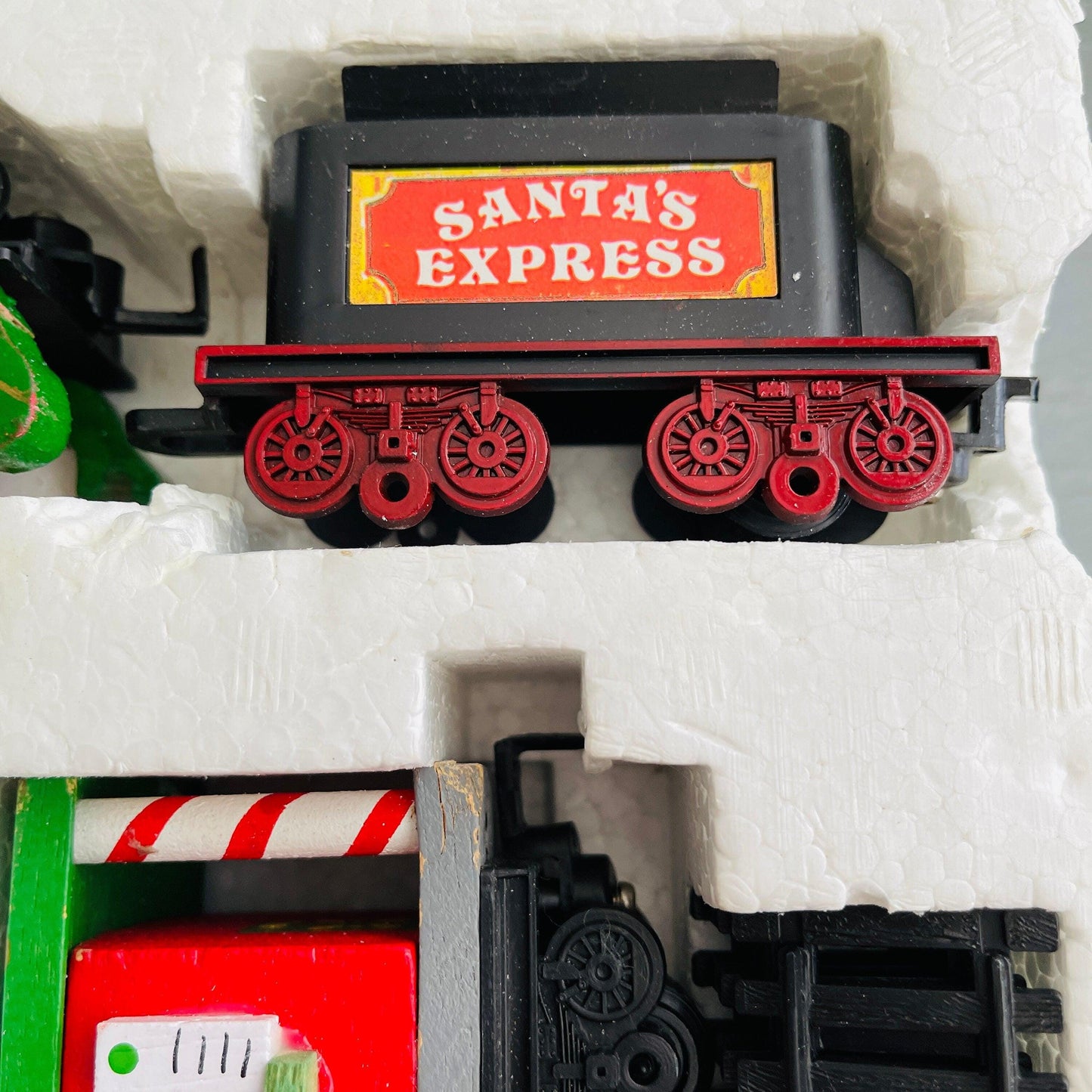 Kurt S. Adler, Santa&#39;s World, Santa&#39;s Express Train, Sleigh & Caboose handcrafted in Wood