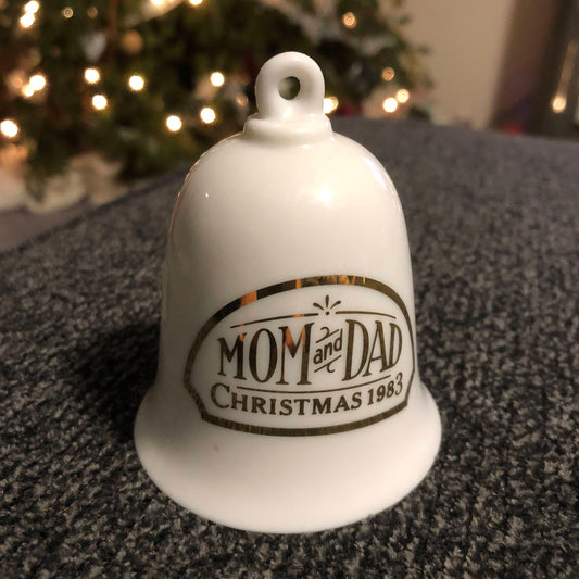 Hallmark, Mom & Dad, Dated 1983,, Bell, Keepsake Ornament, QX5845