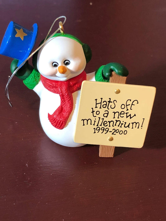 Hallmark, Millennium Snowman, Dated 1999, Keepsake Ornament, QX8059