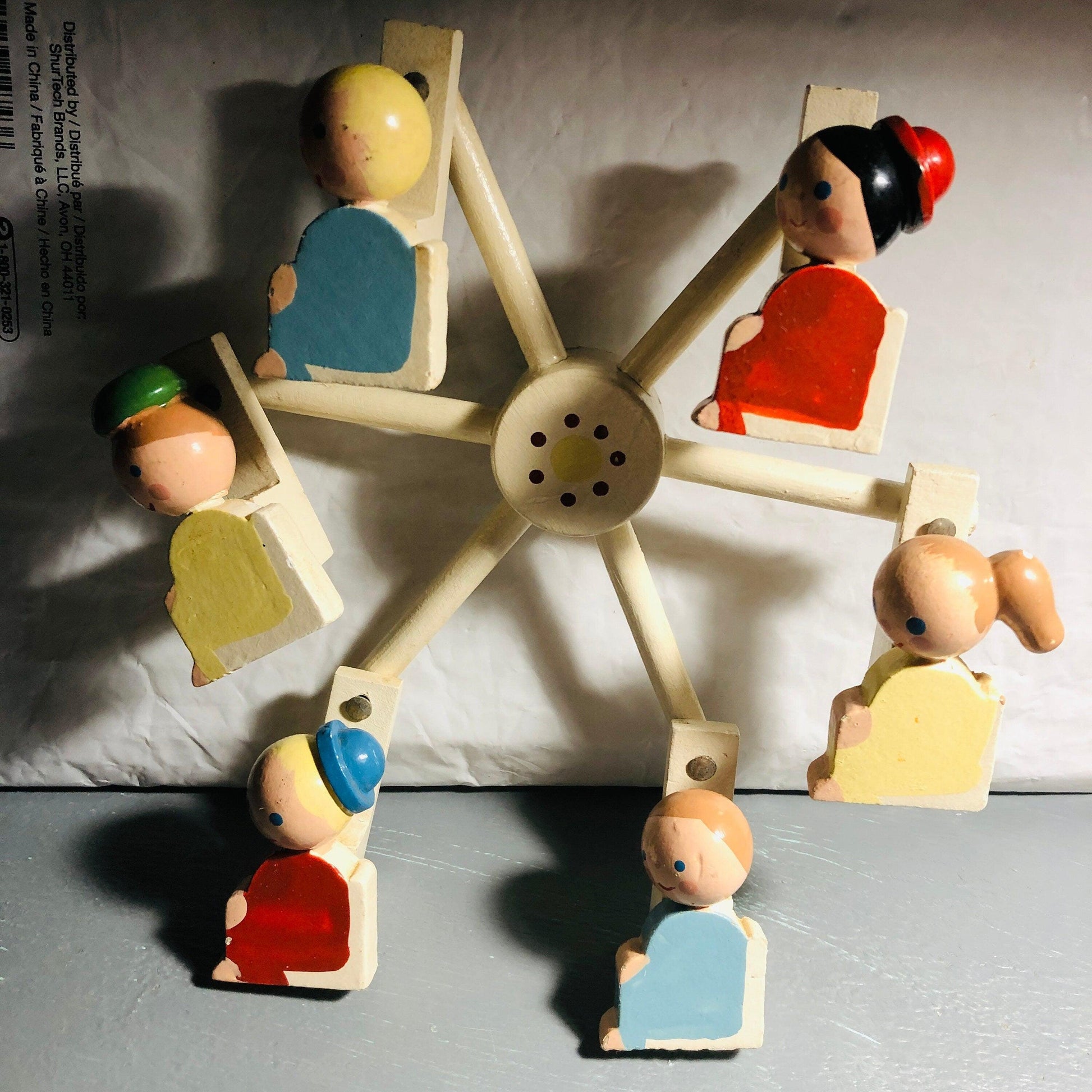 Wooden Ferris Wheel, Only Ferris Wheel Included No Stand, Vintage Christmas Decoration/ Ornament