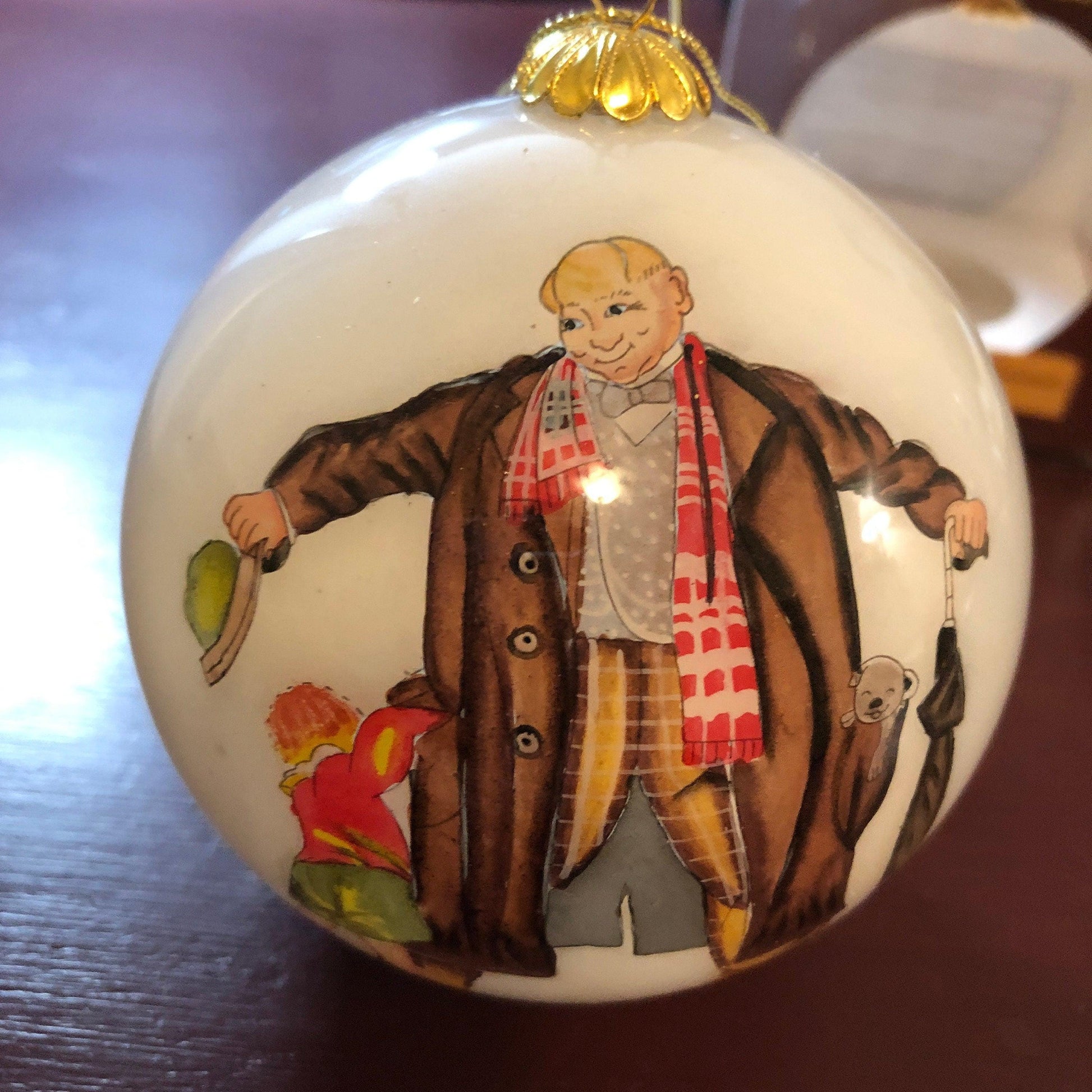 Santa&#39;s Helpers, Lubeck Glass, The Saturday Evening Post, Norman Rockwell Collection, Hand Painted, Blown Glass Ornament