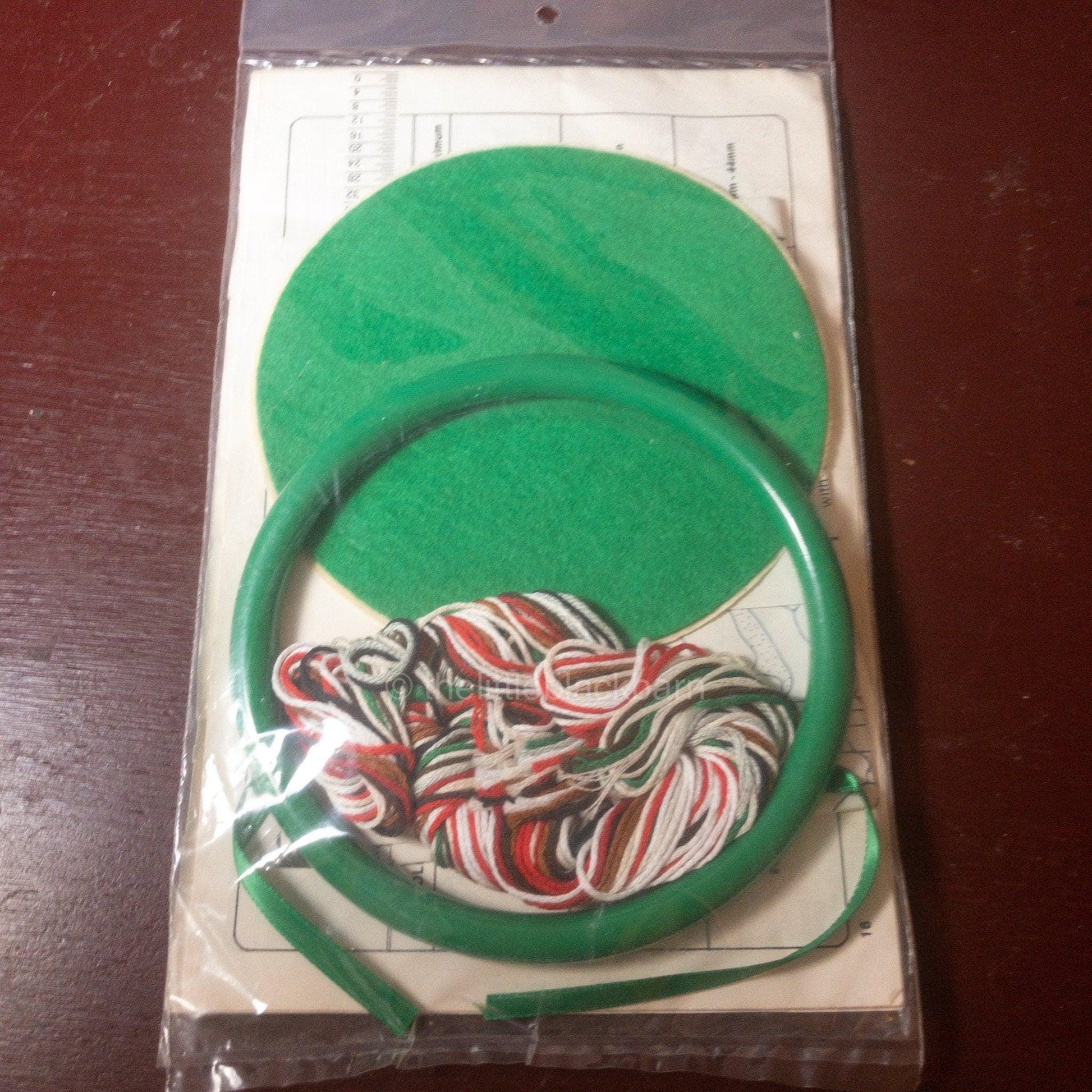 Craftways, Needlepunch, Vintage 1990, Embroidery Kit, Santa Teddy Bear Holding a Candy Cane