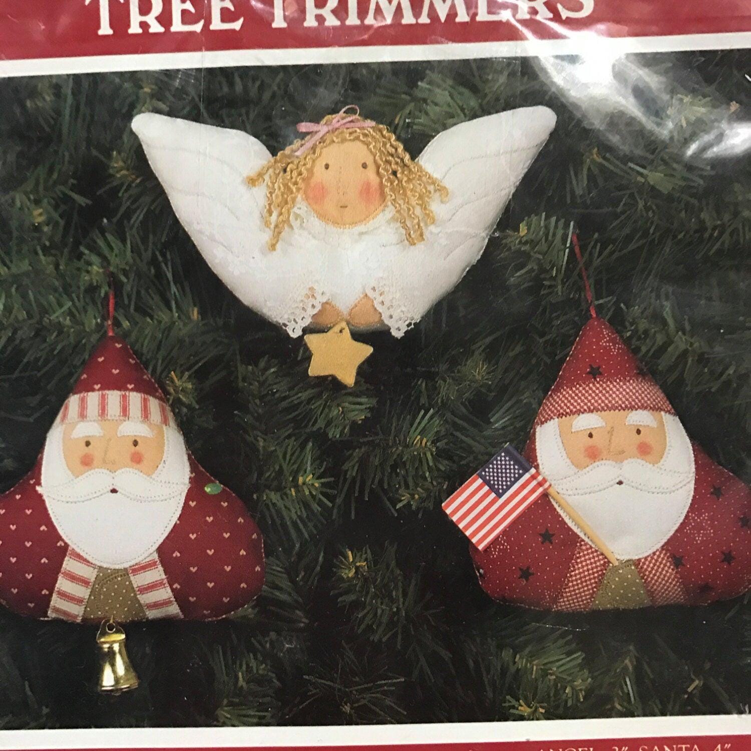 Santa & Angel, Tree Trimmers, Collectible Ornament Sewing Pattern