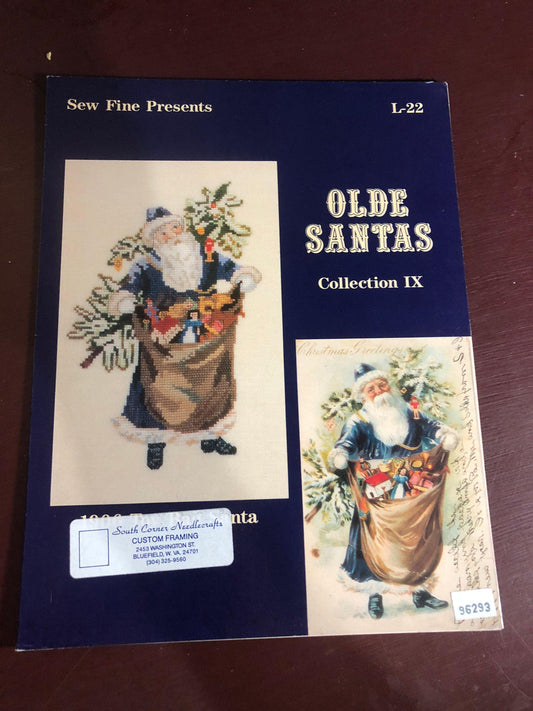 Sew Fine Presents, 1906 Toy Bag Santa, Olde Santas, Collection IX, L-22, Vintage 1989, Counted Cross Stitch Patterns