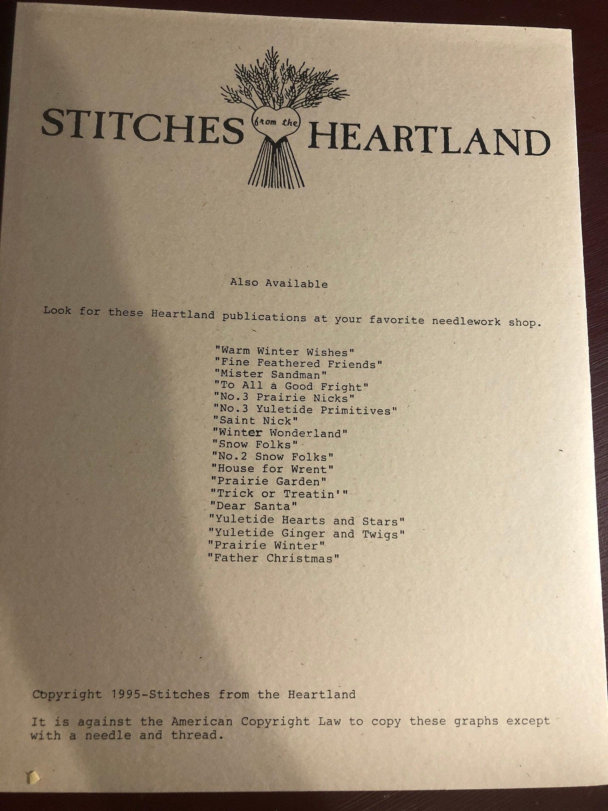 Stitches From the Heartland, Father Christmas, Vintage 1995, Counted Cross Stitch Pattern