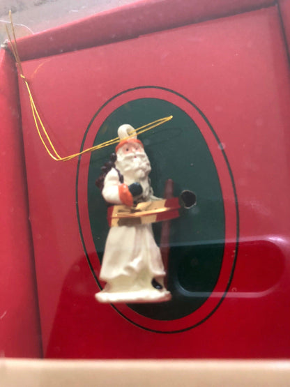 Classic Pewter Santas, Enesco, Vintage 1989, Christmas Ornament